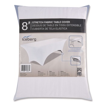 Iceberg 16533 iGear 30 in. x 96 in. Polyester Fabric Table Cover - White