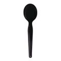Disposable Spoons | Boardwalk BWKSSHWPSBIW Heavyweight Wrapped Polystyrene Soup Spoons - Black (1000/Carton) image number 2