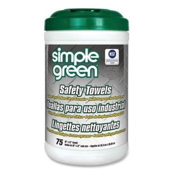  | Simple Green 3810000613351 10 in. x 11 3/4 in. 1-Ply Safety Towels - Unscented (75/Canister)