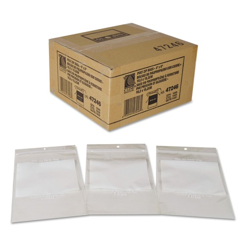 Hand Sanitizing Wipes | C-Line 47246 4 in. x 6 in. 2 mil Write-On Poly Bags - Clear (1,000/Carton) image number 0