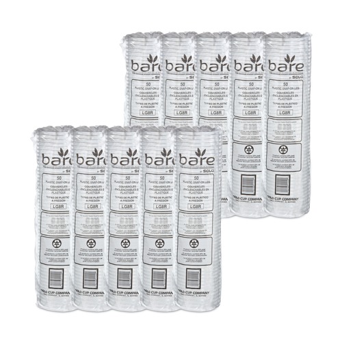 Food Containers & Lids | SOLO LG8R-0090 Bare Eco-Forward ProPlanet Seal RPET Plastic Deli Container Recessed Lids Fits 8 oz. Volume Capacity - Clear (50/Pack, 10 Packs/Carton) image number 0