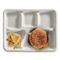 Perforated Roll & Hand Towels | Chinet 21040 Savaday 250/Carton 10.5 in. dia., 5-Compartment, Molded Fiber Dinnerware - White image number 3