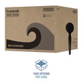 Disposable Spoons | Boardwalk BWKSSHWPSBIW Heavyweight Wrapped Polystyrene Soup Spoons - Black (1000/Carton) image number 4