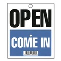 Business & Erasable-Surface Signage | Headline Sign 9382 7.5 in. x 9 in. Plastic Double-Sided Open/Will Return Sign with Clock Hands image number 1