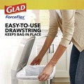 Drawstring & Kitchen Bags | Glad 78899 ForceFlex 24 in. x 27.38 in. 13 Gallon Kitchen Drawstring Trash Bags - Fresh Clean Scent/White (240/Carton) image number 6