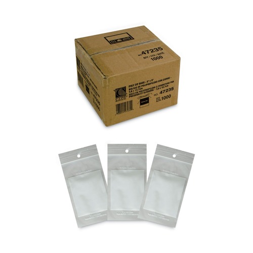 Hand Sanitizing Wipes | C-Line 47235 3 in. x 5 in. 2 mil Write-On Poly Bags - Clear (1,000/Carton) image number 0