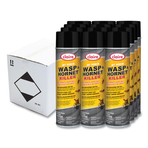 Insecticides | Claire CL005 14 oz. Aerosol Spray Jet Force Wasp and Hornet Killer (12/Carton) image number 0