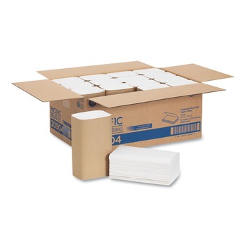 Georgia Pacific Professional 20904 10.25 in. x 9.25 in. 1-Ply Pacific Blue Basic S-Fold Paper Towels - White (4000/Carton)