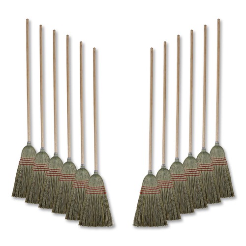 Brooms | Boardwalk BWK920YCT 55 in. Mixed Fiber Maid Broom - Natural (12/Carton) image number 0