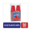 Cups | Hefty C21895 18 oz. Easy Grip Disposable Plastic Party Cups - Red (400/Carton) image number 4