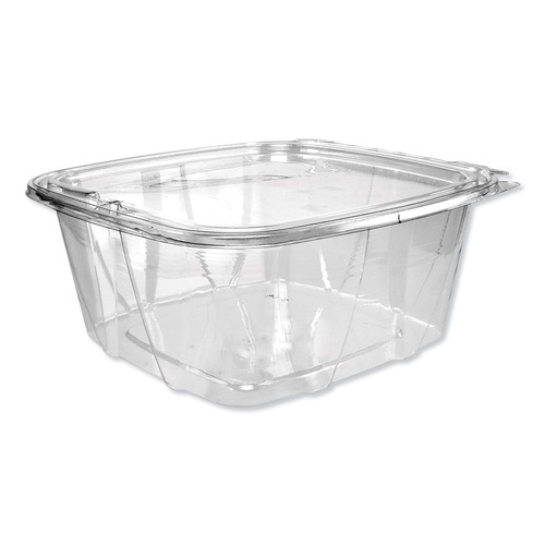 Food Containers & Lids | Dart CH64DEF ClearPac SafeSeal 8.1 in. x 7.8 in. x 3.3 in. Tamper-Resistant/Evident Containers - Clear (200/Carton) image number 0