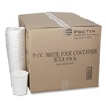 Food Containers & Lids | Pactiv Corp. D32RB 32 oz. 5.13 in. Diameter x 4.5 in. Height Paper Round Food Container - White image number 0