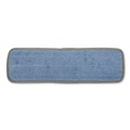 Mop Heads | Boardwalk BWKMFM185BCFDZ 18 in. x 5 in. Hook and Loop Back Split Microfiber Mop Head - Blue (1 Dozen) image number 2