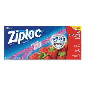 RESEALABLE BAGS | Ziploc 316489 9.5 in. x 2.63 in. x 10.56 in. Gallon Slider Storage Bags - Clear (9/Carton)