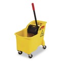 Buckets & Wringers | Rubbermaid Commercial FG738000YEL Tandem 31 Quart Reverse Mop Bucket/Wringer Combo - Yellow image number 0