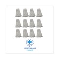 Mop Heads | Boardwalk BWK524R 24 oz. Pro Loop Web/Tailband Premium Saddleback Rayon Mop Head - White (12/Carton) image number 3