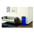 Indoor Waste Receptacles | Rubbermaid Commercial FG356973BLUE 23 Gallon Plastic Recycled Untouchable Square Recycling Container - Blue image number 4