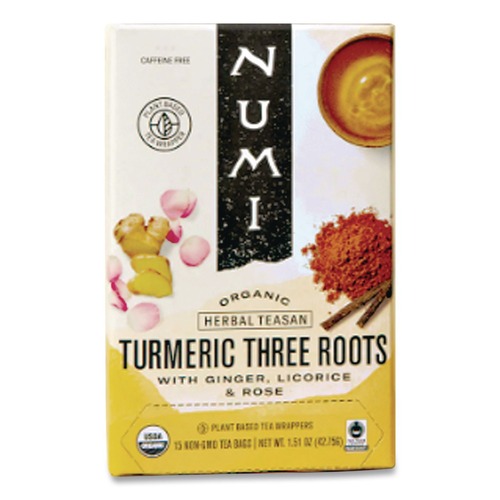 Tea | Numi 10550 1.42 oz Bag Turmeric Tea - Three Roots (12/Box) image number 0