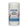 Hand Sanitizing Wipes | SCRUBS 90985 1 Ply 6 in. x 8 in. Unscented Hand Sanitizer Wipes - Blue/White (6/Carton) image number 1