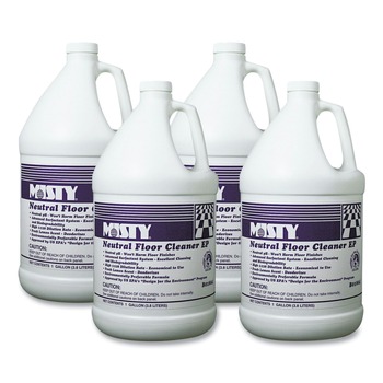 Misty 1033704 1 Gallon Bottle Neutral Floor Cleaner EP - Lemon (4/Carton)