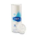 Cup Lids | Dixie 9542500DX 12 oz. - 20 oz. WiseSize Cup 10 oz. - 16 oz. PerfecTouch Dome Drink-Thru Lids - White (50/Pack) image number 2