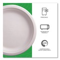 Plates | Eco-Products EP-P013NFA Vanguard 9 in. diameter Renewable and Compostable Sugarcane Plates - White (500/Carton) image number 7