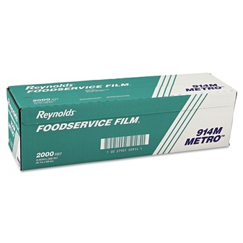 Reynolds Wrap 914M Metro 18 in. x 2,000 ft. Light-Duty PVC Film Roll with Cutter Box (1-Roll)