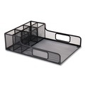 Cutlery Dispensers | Mind Reader PSNAMESH-BLK 11.5 in. x 14.75 in. x 5.5 in. Network Collection Utensil Napkin and Plate Countertop Organizer - Black image number 0
