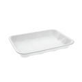Food Containers & Lids | Pactiv Corp. 0TF104D10000 9.5 in. x 7 in. x 1.25 in. No. 4D Foam Meat Tray - White (500/Carton) image number 1