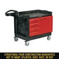 Carts | Rubbermaid Commercial FG453388BLA TradeMaster 750 lbs. Capacity 26.25 in. x 49 in. x 38 in. 1-Shelf Cart - Black image number 4