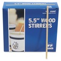 Straws/Stems/Sticks | AmerCareRoyal R810 5.5 in. Wood Coffee Stirrers (10000/Carton) image number 1