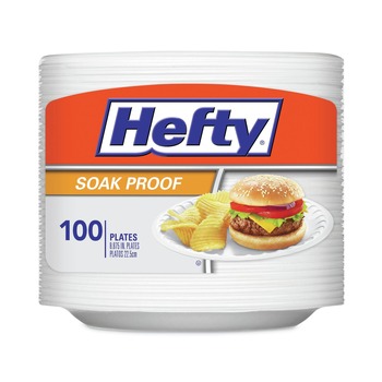Hefty D28100 8.88 in. Soak Proof Tableware Foam Plates - White (100/Pack)