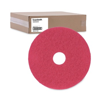 Boardwalk BWK4017RED 17 in. Diameter Buffing Floor Pads - Red (5/Carton)