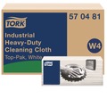 Perforated Roll & Hand Towels | Tork 570481 1-Ply 13.97 x 4.25 in. Industrial Heavy-Duty Cleaning Cloth - Unscented, White (4/Carton) image number 0