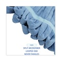 Mop Heads | Boardwalk BWKMWTMB Microfiber Looped-End Wet Mop Head - Medium, Blue image number 6