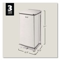 Waste Receptacles | Rubbermaid Commercial FGST24SSPL 13 gal. Defenders Heavy-Duty Steel Step Can - Stainless Steel image number 1