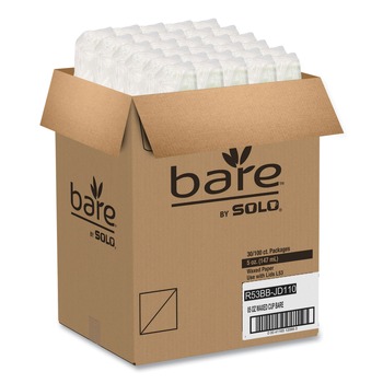 SOLO R53BB-JD110 Bare 5 oz. Compostable Paper Cold Cups - White (3000/Carton)
