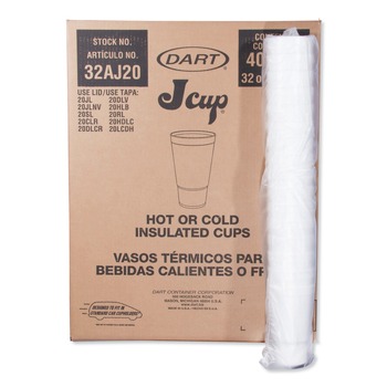 Dart 32AJ20 32 oz. Foam Drink Cups - White (400/Carton)