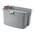 Buckets & Wringers | Rubbermaid Commercial FG261700GRAY 17 qt. Plastic Double Utility Pail - Gray image number 2
