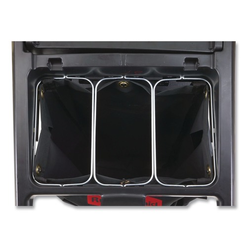 Carts & Trucks | Rubbermaid Commercial FG9T89L10000 3 in. x 12.5 in. x 0.13 in. Triple Waste Steel Wire Bag Holder for Rubbermaid Commercial Janitorial and Housekeeping Carts image number 0