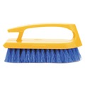 Brushes | Rubbermaid Commercial FG648200COBLT 6 in. Iron-Shaped Scrub Brush - Yellow/Blue image number 0