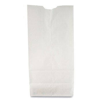 GROCERY BAGS | Ross & Wallace Paper Products 120310500PK/BL 7 in. x 4.38 in. x 13.75 in. #10 Size Grocery Paper Bags - White (500/Bundle)