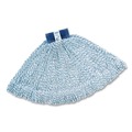 Mop Heads | Rubbermaid Commercial FGD51306WH00 Super Stitch 1 in. Blue Headband Cotton/Synthetic Finish Mops - Large White (6/Carton) image number 1