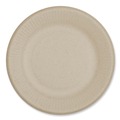 Plates | World Centric PL-SC-U6-LFS 6.1 in. Diameter Ripple Edge Paper Fiber Plates - Natural (1000/Carton) image number 0