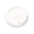 Cup Lids | Dixie D9542 10 oz. - 20 oz. Hot Cups Drink-Thru Dome Lids - White (100/Pack) image number 0