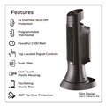 Heaters | Honeywell HCE311V 750 - 1500 Watts 10 in. x 7-5/8 in. x 14 in. Digital Ceramic Mini Tower Heater - Black image number 4
