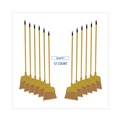 Brooms | Boardwalk BWKBRMAXIL 55 in. Handle Corn Fiber Angled-Head Lobby Brooms - Yellow (12/Carton) image number 1