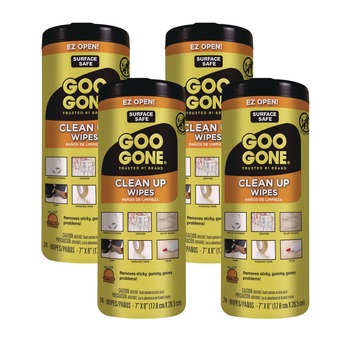 | Goo Gone 2000 1-Ply 8 in. x 7 in. Clean Up Wipes - Citrus Scent, White (4/Carton)