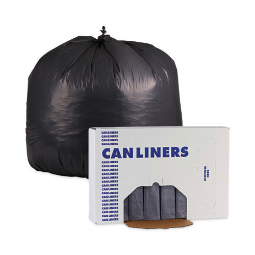 Low-Density Trash Bags | Boardwalk H7658SGK 38 in. x 58 in. 60 gal. 1.1 mil Linear Low Density Industrial Can Liners - Gray (100/Carton) image number 0