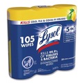 Cleaning Cloths & Wipes | LYSOL Brand 19200-82159 7 in. x 7.25 in. 1-Ply Disinfecting Wipes - Lemon and Lime Blossom White (4/Carton) image number 2